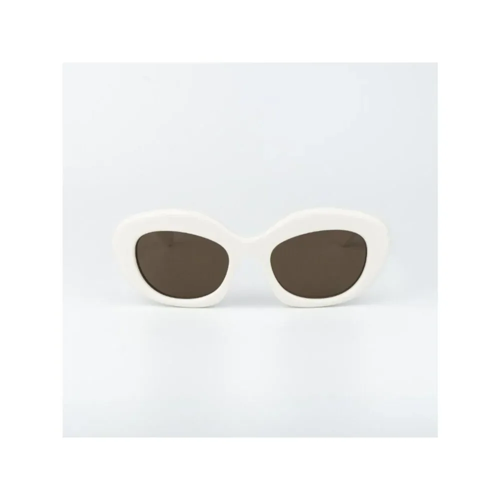 Loewe CURVY Women Sunglasses Ivory Brown Square LW40153I 25E NEW AUTHENTIC